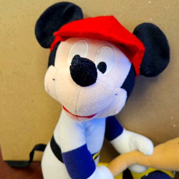 Mickey Mouse Plush with Baseball Bat Disney but from Sega Toys - Picture 1 of 5